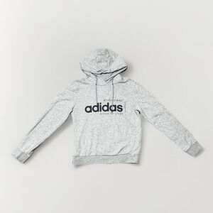 Adidas Hoodie Sweatshirt Women's Size M Gray Code Of Sport Spell Out Training